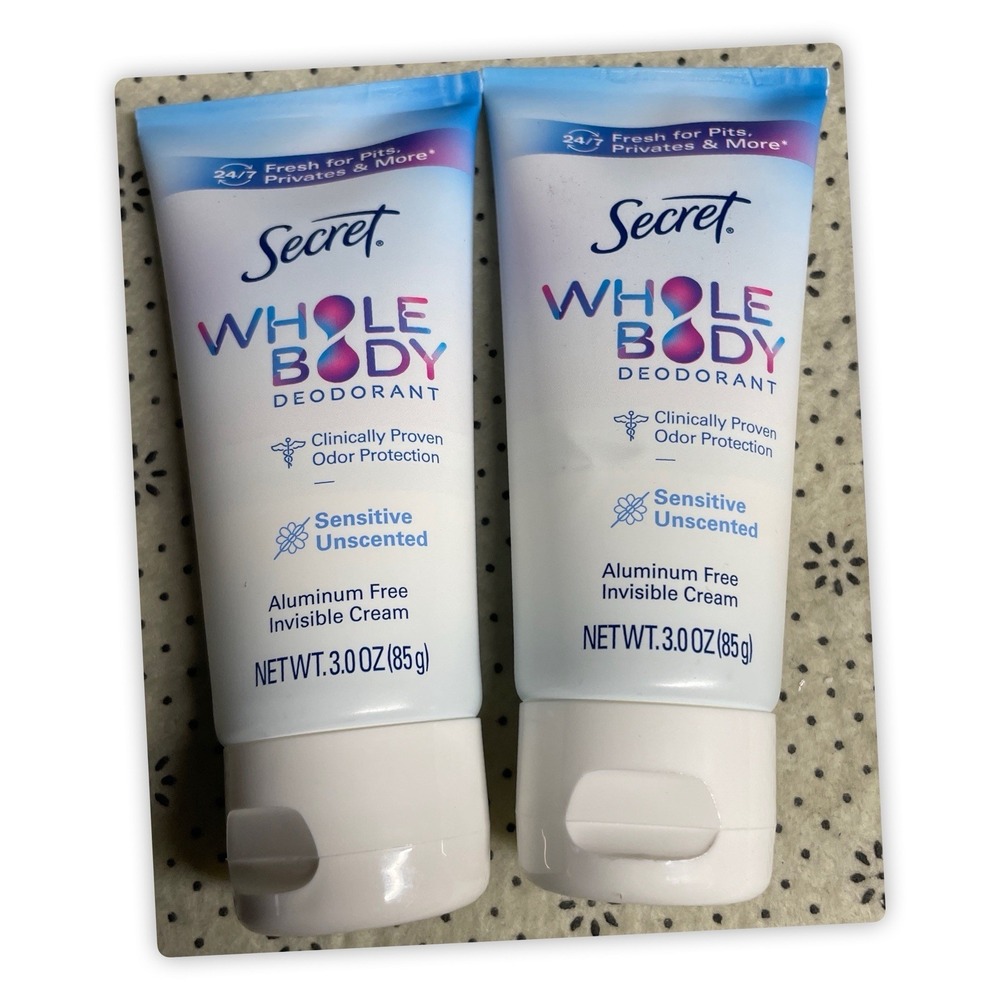 Secret‎ Whole Body Deodorant Sensitive Unscented, 3.0 OZ, 2 Pack